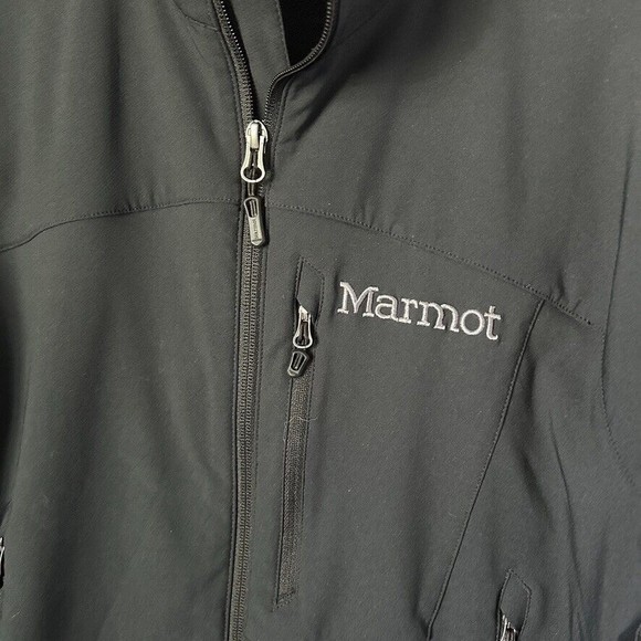 Marmot Jacket Men's Medium M3 Beto Black Softshell Windproof Lightweight Jacket - Picture 3 of 6